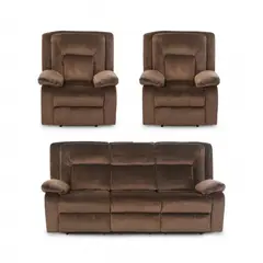CIC - Juego de Living Reclinable 5 cuerpos Amberes 215x99x103 cm Café