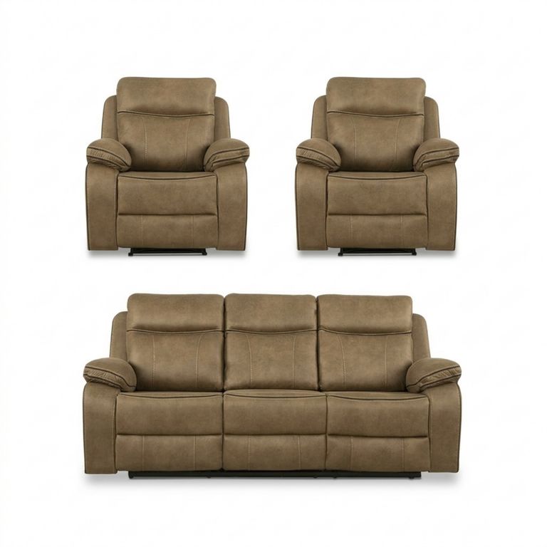 Juego de Living Reclinable 5 cuerpos Sevilla 214x100x198 cm Café
