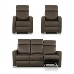 CIC - Juego de Living Reclinable 5 cuerpos Asturias 183x102x97 cm Café