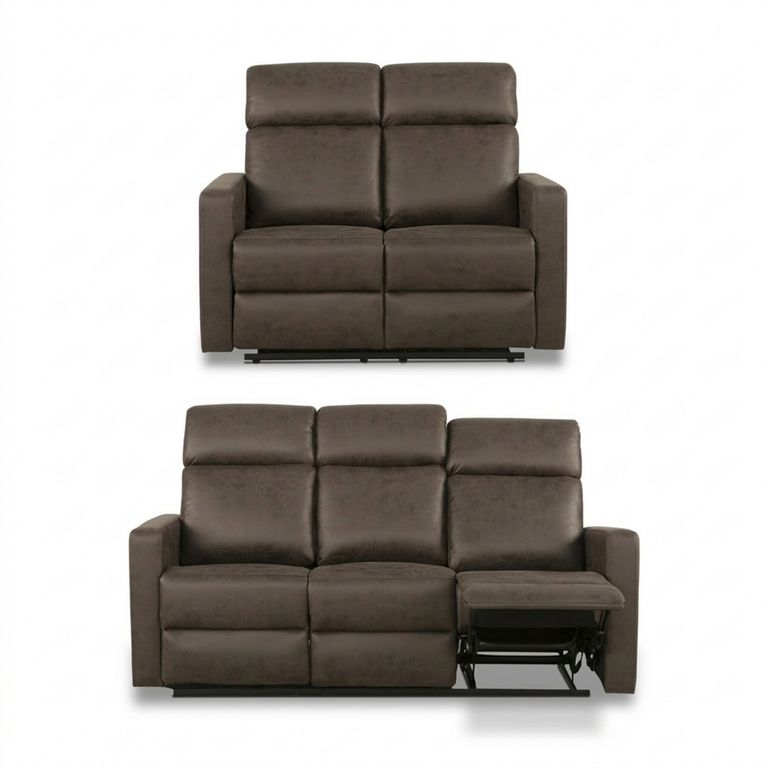 Juego de Living Reclinable 5 cuerpos Asturias 183x102x97 cm Café