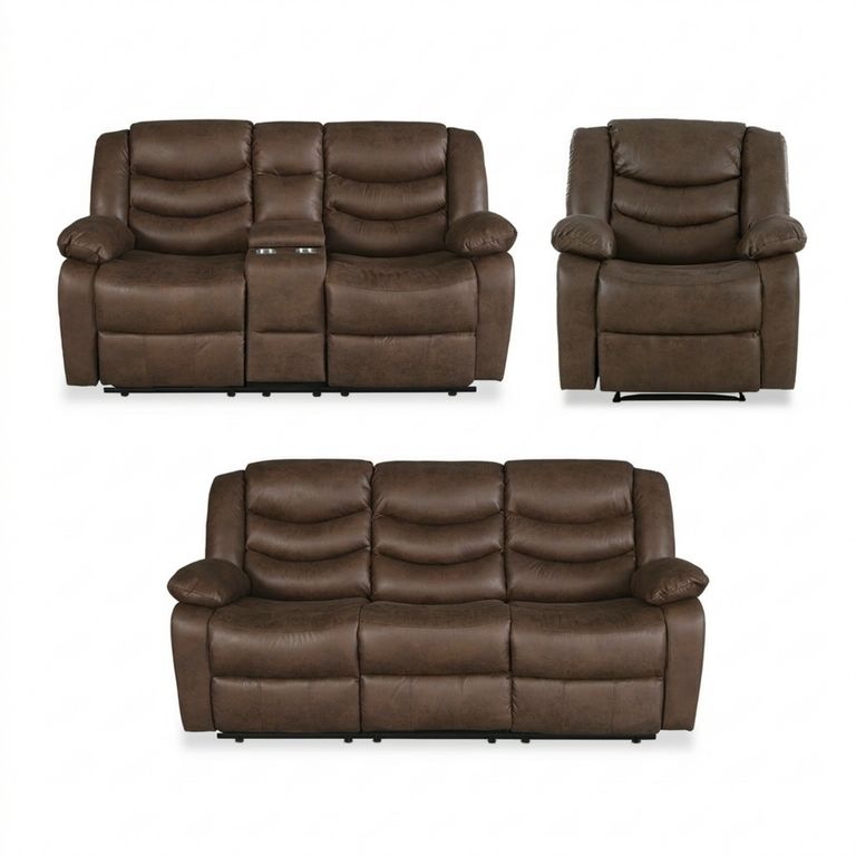 Juego de Living Reclinable 6 cuerpos Domingo 211x102x95 cm Café