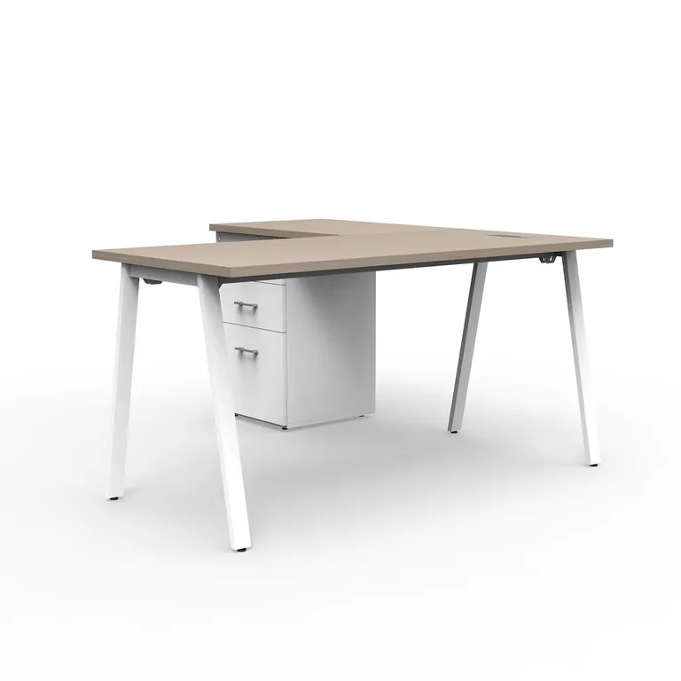 Estación Alpha Office Silver Legno/Blanco 150x75x150 cm