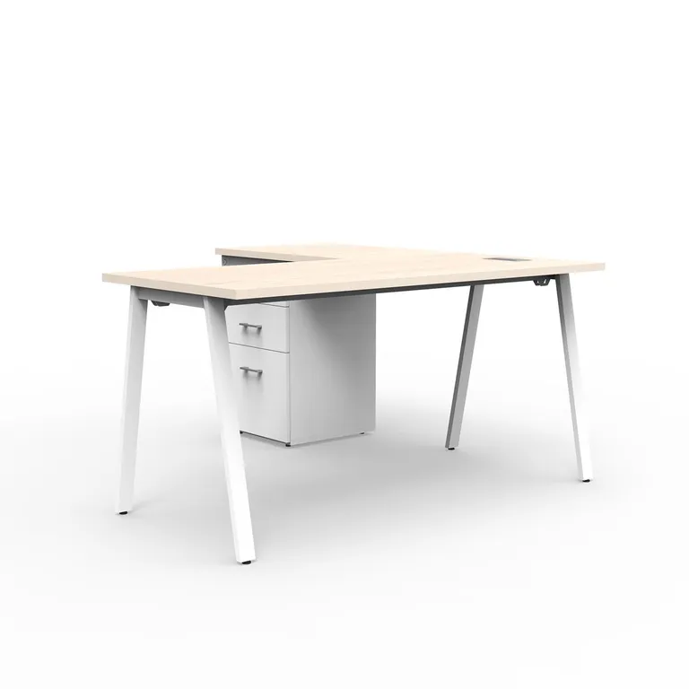 Estación Alpha Office Pure Legno/Blanco 150x73x150 cm