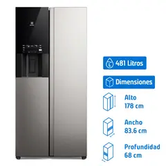 ELECTROLUX - Refrigerador Side by Side No Frost 481 Litros Inox ES4WS