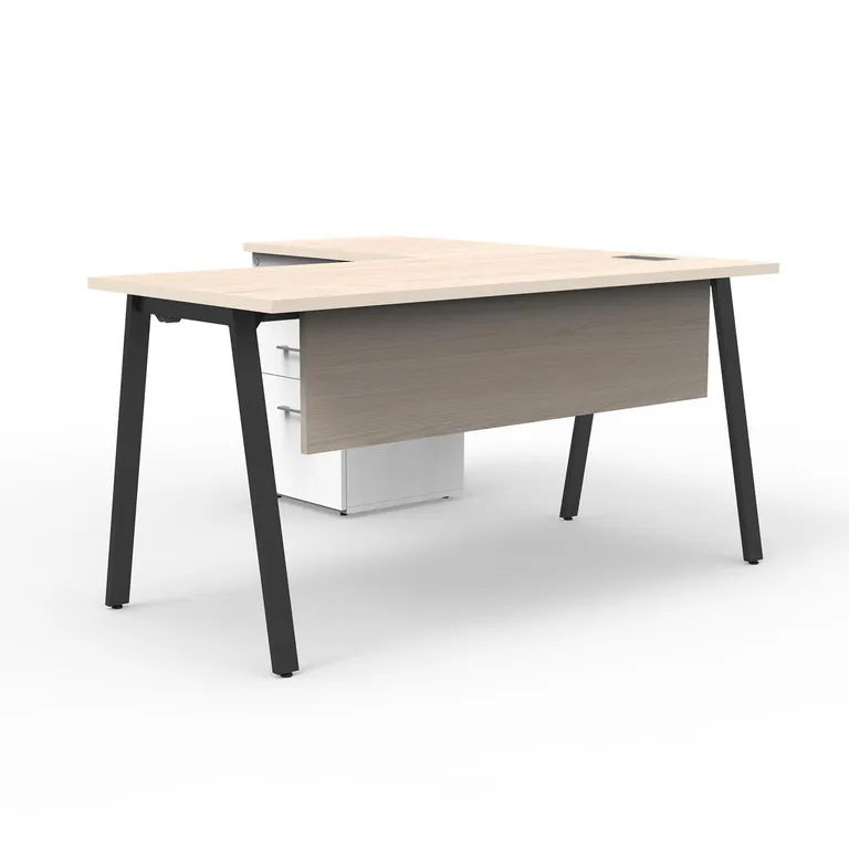 Estación Alpha Office Silver Legno/Negro 150x75x150 cm