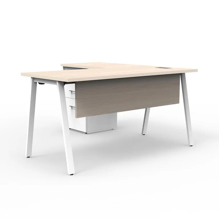 Estación Alpha Office Pure Legno/Blanco 150x75x150 cm