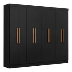 DI PORETTI - Clóset 8 Puerta(s) 4 Cajón(es) 10 Repisa(s) 237x200x47 cm Negro