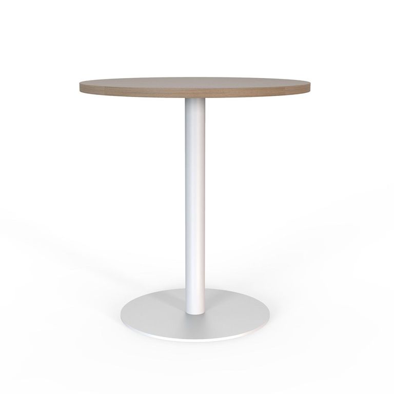 Mesa Disco Silver Legno/Blanco 70x70x75 cm