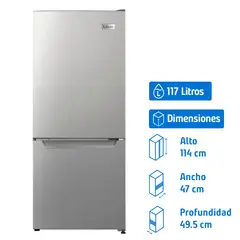 LIBERO - Refrigerador Bottom Freezer Frío Directo 117 Litros Inox LRB-140DFI