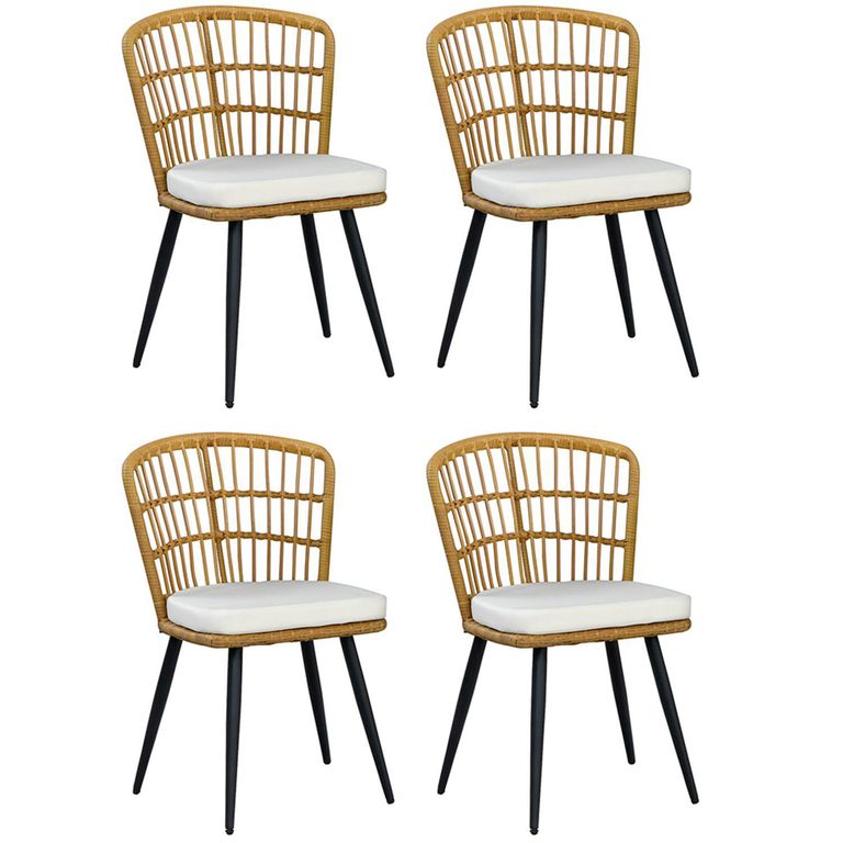 Pack 4 Sillas Comedor Londres Cojín Marfil