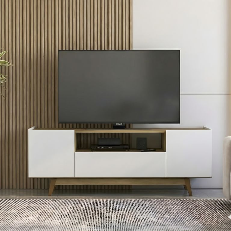 Rack TV 75 " Portobelo Miel/Blanco 182x63.3x39.8 cm