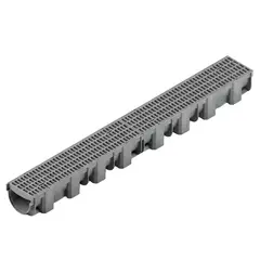 GENERICO - Set Canaleta Peatonal + Rejilla Fibratec Gris A15 1 mt