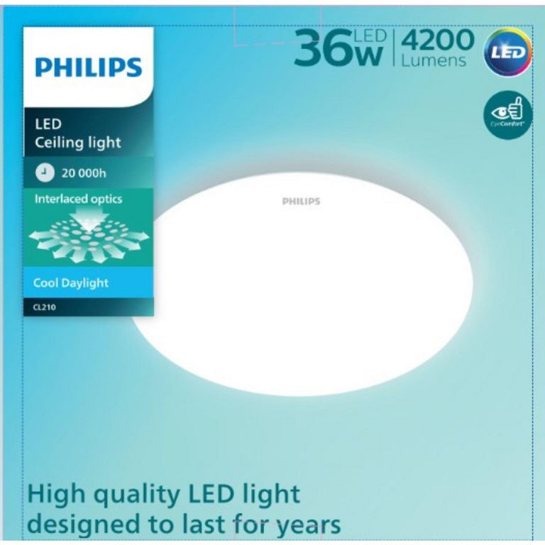 Plafon Led 36W 4200Lm Luz Fria 15.000Hrs