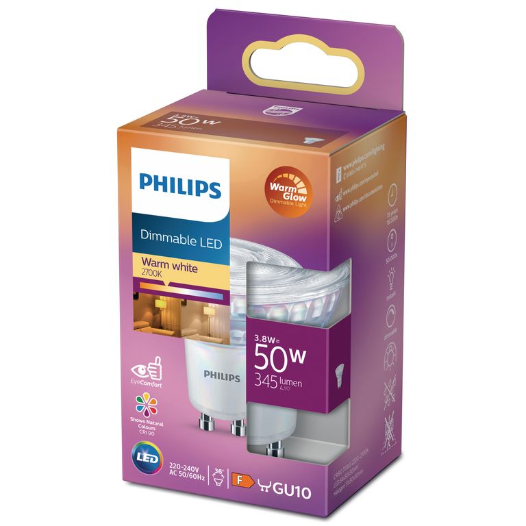 Ampolleta Led 3.8 W GU10 345 lm Luz Cálida