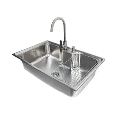 BRIGGS - Lavaplato 1 Cubeta(s) 80x20x50 cm Acero inoxidable con Grifería