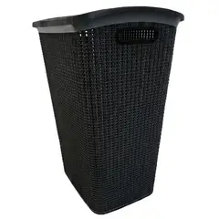 VITALY - Cesto Canasto para Ropa Sucia Deluxe 60 l con tapa color negro