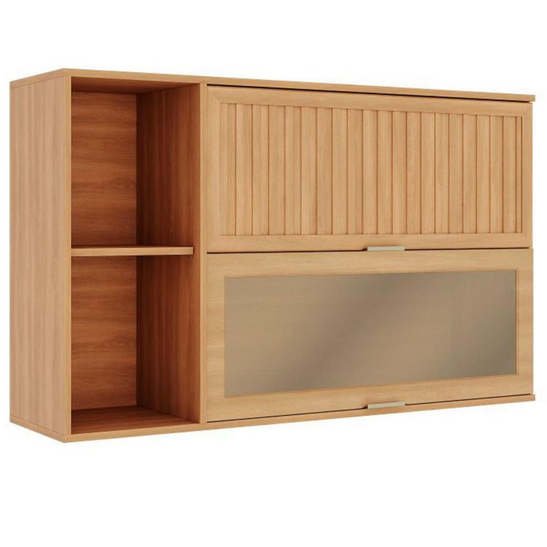 Mueble de cocina módulo aéreo castaña 120 cm 2p canela-arena