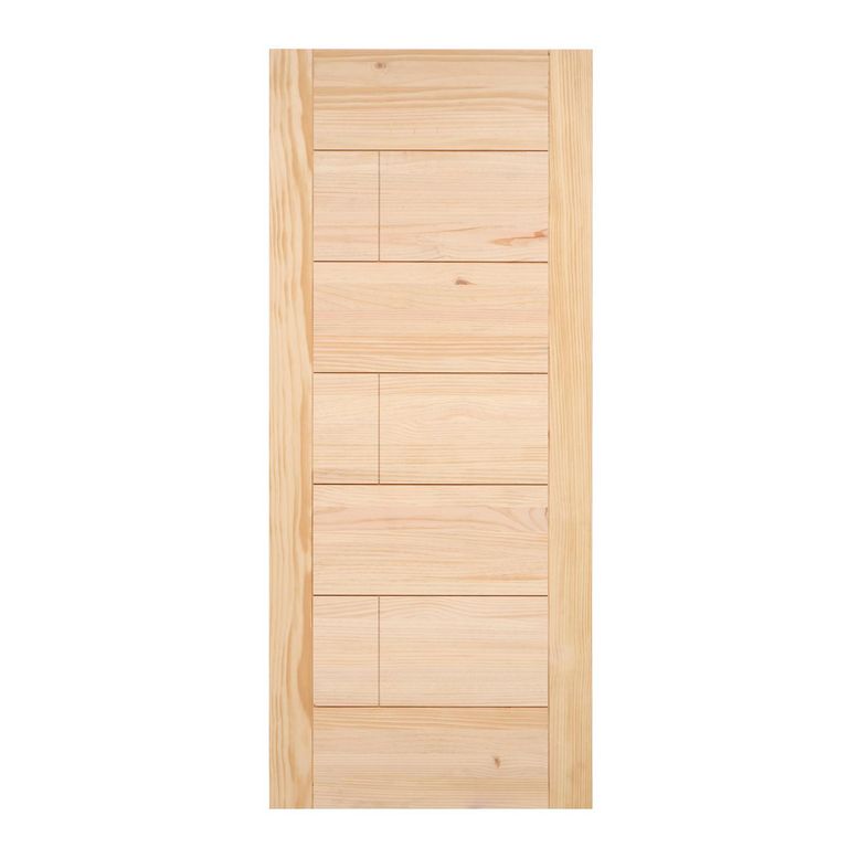 Puerta Exterior Madera pino radiata 90x200 cm Llaima Natural