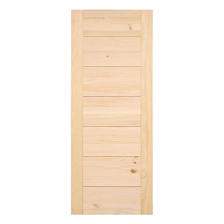 Puerta Exterior Madera pino radiata 85x200 cm Turín Natural