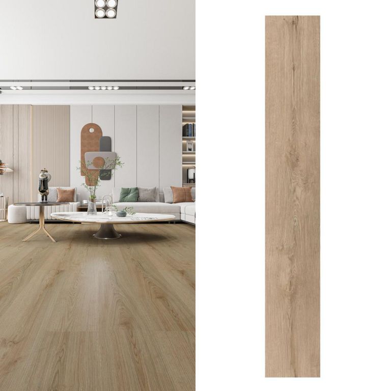 Piso Vinilico 6 mm 22.8x152.4 cm Ulmo Arena Café 2.43 m2