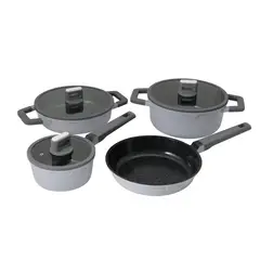 KITCHENWARE - Batería de Cocina 7 Piezas Aluminio forjado Chelsea Gris