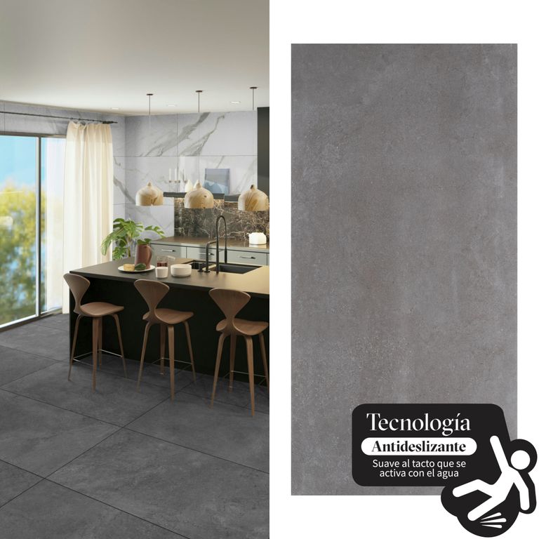 Porcelanato 60x120 cm Capital Grafito Antislip Grafito 1.44 m2