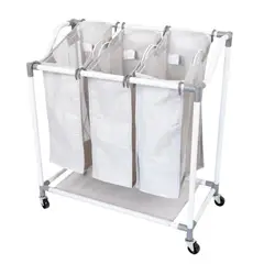 JENNY HOME - Carro Con 3 Canastos Para Ropa Con Ruedas