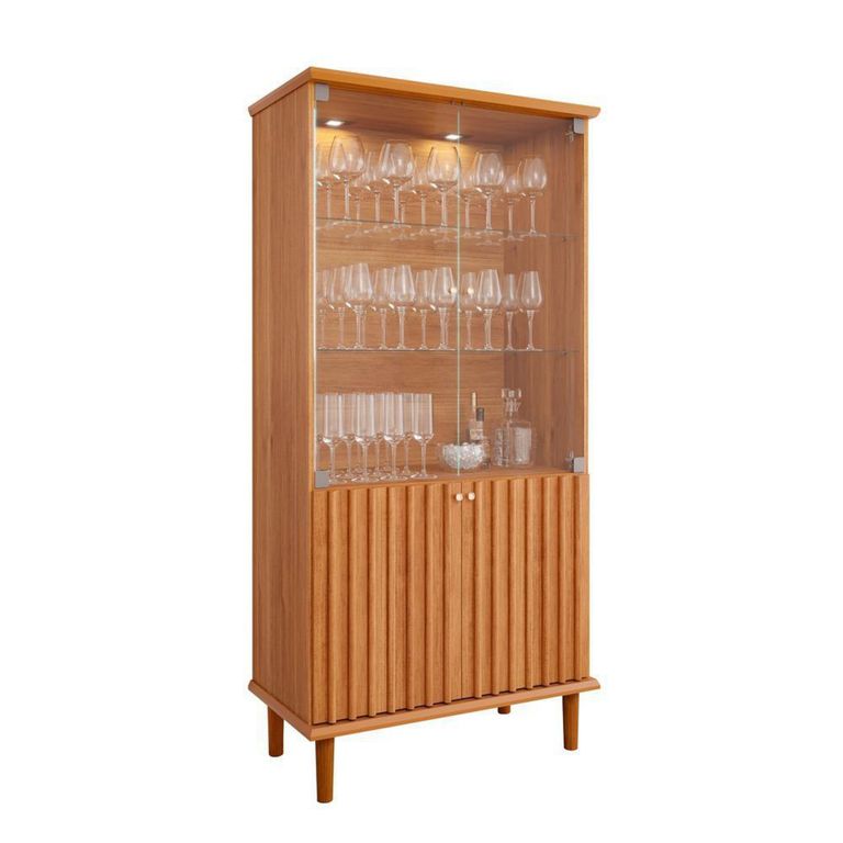Vitrina 2 Puertas Vidrio 85x176x45,3 cm Luiza Cinamomo