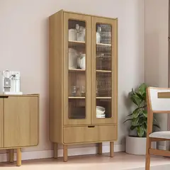 DECOCASA - Vitrina 2 Puertas Vidrio 80x180x37,8 cm Aura Natural
