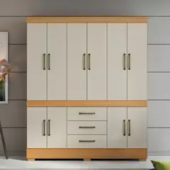 ONESSTA - Clóset 10 Puerta(s) 3 Cajón(es) 5 Repisa(s) 178.8x205x46.8 cm Beige
