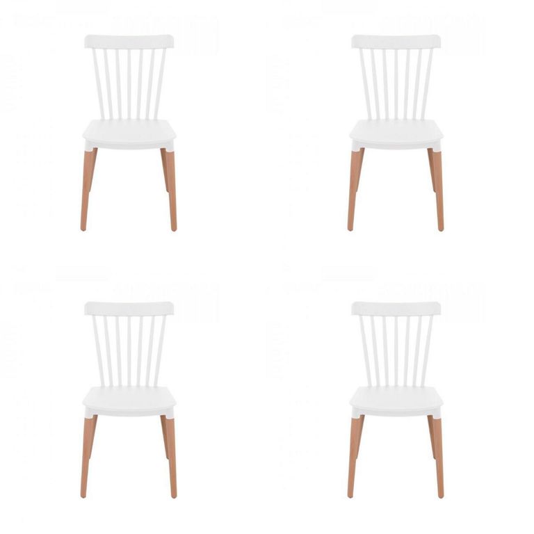 Pack 4 Sillas Windsor Blanco 82x47x54 cm
