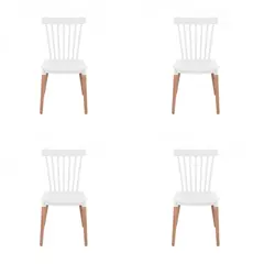 GENERICO - Pack 4 Sillas Windsor Blanco 82x47x54 cm