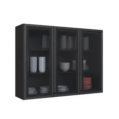 HOME MOBILI - Mueble Aereo Titanio 3P Vidrio