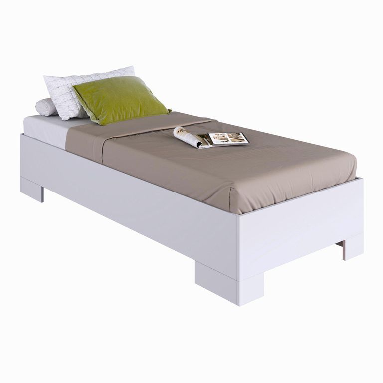 BE DESIGN Cama 1 plaza de Estructura Xangai Blanco