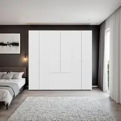 TUHOME - Clóset 7 Puerta(s) 0 Cajón(es) 5 Repisa(s) 120x200x40.2 cm Blanco