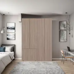 TUHOME - Clóset 5 Puerta(s) 6 Repisa(s) 120x200x40.2 cm Café