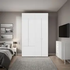 TUHOME - Clóset 7 Puerta(s) 6 Repisa(s) 120x170x40.2 cm Blanco