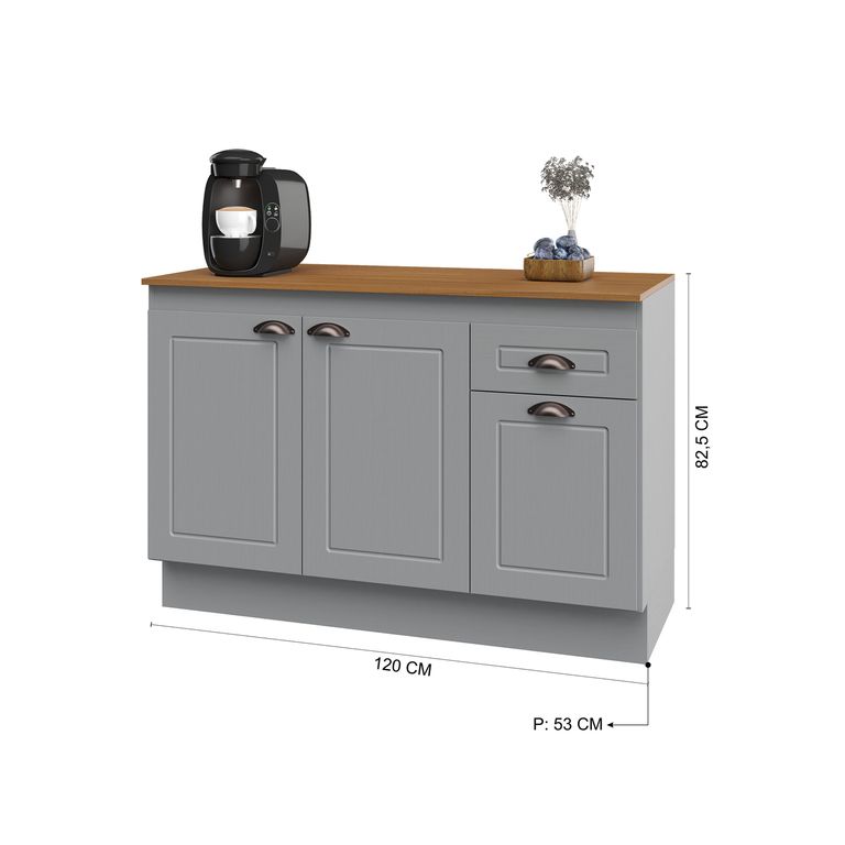 Mueble Americana Eco Base 3P 1C Gris