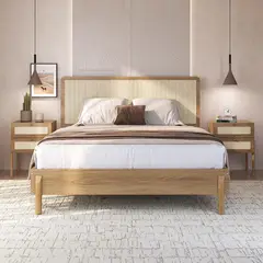DECOCASA - Cama Oslo 2 plazas Beige