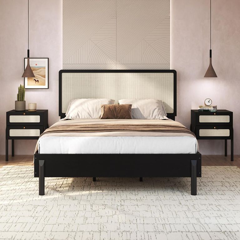 DECOCASA Cama King de Estructura Oslo Negro