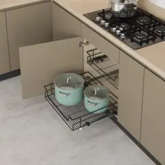 HBT - Cesta extensible para mueble de cocina 400mm Antracita