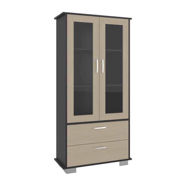 Vitrina MDP 2 Nivel(es) 80x164.8x35.3 cm Wengue/Cartagena