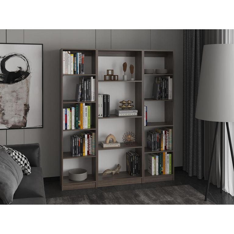 Set 3 Estantes MDP 8 Nivel(es) 152.8x180.6x29.9 cm Milan