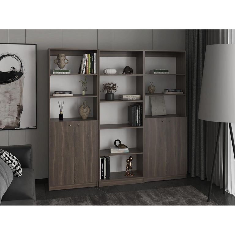 Set 3 Estantes MDP 8 Nivel(es) 188.4x180.6x29.9 cm Milan