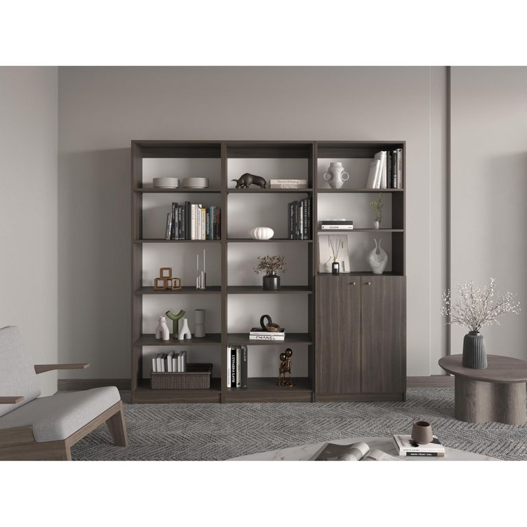 Set 3 Estantes MDP 8 Nivel(es) 188.4x180.6x29.9 cm Milan