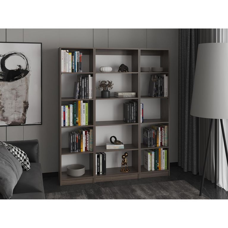 Set 3 Estantes MDP 8 Nivel(es) 152.8x180.6x29.9 cm Milan