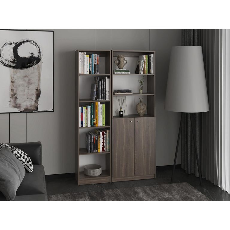 Set 2 Estantes MDP 8 Nivel(es) 107.8x180.6x29.9 cm Milan