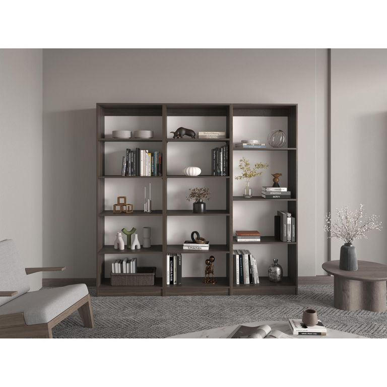 Set 3 Estantes MDP 8 Nivel(es) 188.4x180.6x29.9 cm Milan