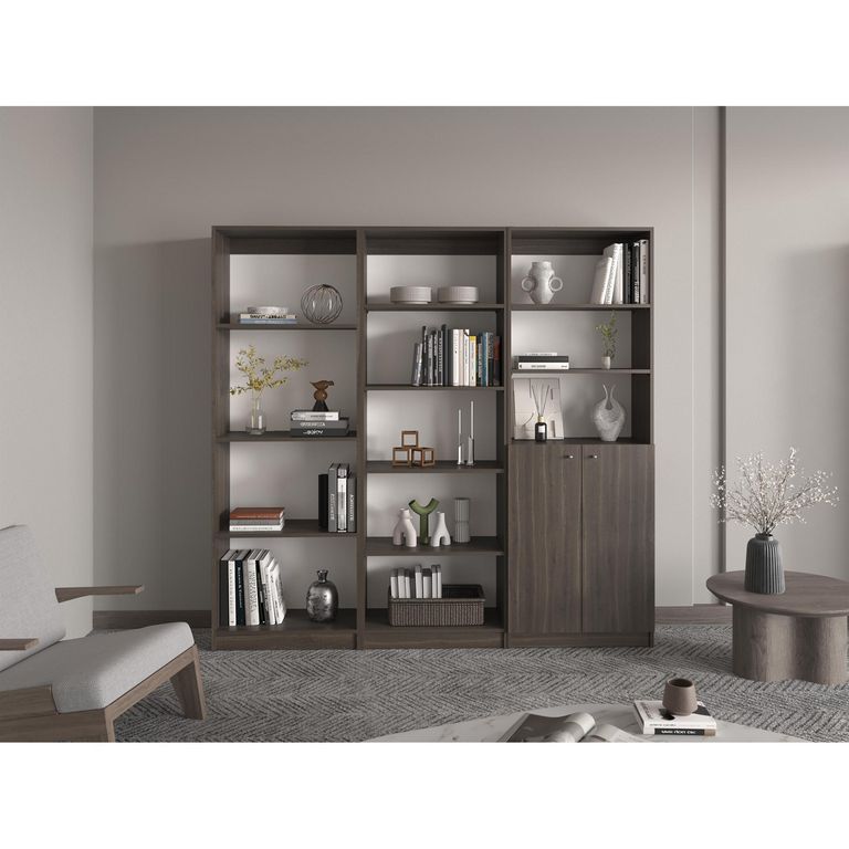 Set 3 Estantes MDP 12 Nivel(es) 188.4x180.6x29.9 cm Milan