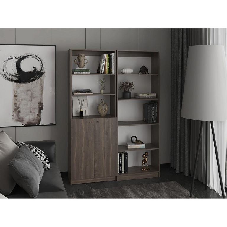 Set 2 Estantes MDP 8 Nivel(es) 125.6x180.6x29.9 cm Milan
